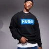HUGO BLUE Niero Central Logo Sweatshirt In Black For Men