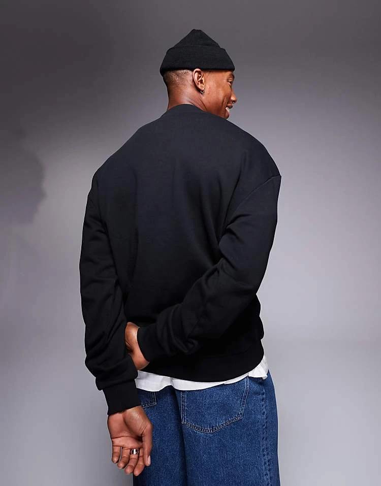 HUGO BLUE Niero Central Logo Sweatshirt In Black For Men 4 HUGO BLUE Niero Central Logo Sweatshirt In Black For Men - Image 4