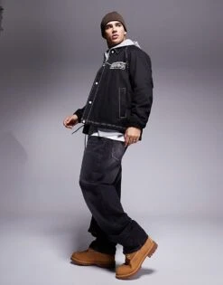 HUGO BLUE Bujo Collared Jacket In Black For Men 7 HUGO BLUE Bujo Collared Jacket In Black For Men -Hugoro Store 207343060 3