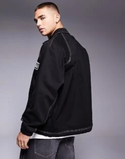 HUGO BLUE Bujo Collared Jacket In Black For Men 8 HUGO BLUE Bujo Collared Jacket In Black For Men -Hugoro Store 207343060 4