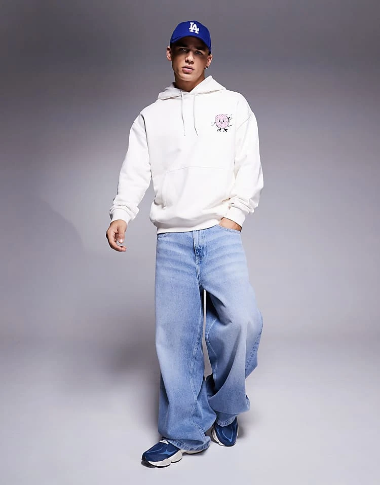 HUGO BLUE Namiko Hoodie With Donut Print In Off White For Men Open White 2 HUGO BLUE Namiko Hoodie With Donut Print In Off White For Men Open White - Image 2