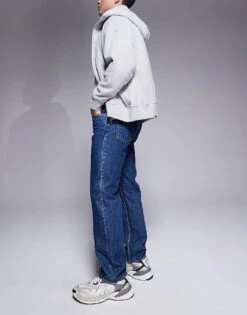 HUGO BLUE Jonah Straight Fit Jeans In Mid Blue For Men Medium Blue -Hugoro Store 207343110 3