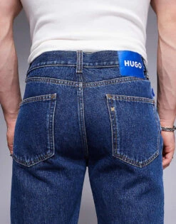 HUGO BLUE Jonah Straight Fit Jeans In Mid Blue For Men Medium Blue -Hugoro Store 207343110 4