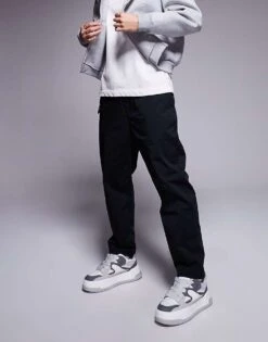 HUGO BLUE Geiko Tapered Fit Trousers In Black For Men -Hugoro Store 207343117 1 black 1