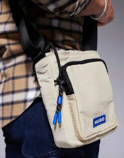 HUGO BLUE Vytal Crossbody Bag In Beige For Men Medium Beige -Hugoro Store 207343125 3