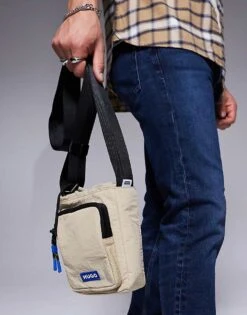 HUGO BLUE Vytal Crossbody Bag In Beige For Men Medium Beige -Hugoro Store 207343125 4