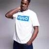 HUGO BLUE Nico Chest Logo T-shirt In White For Men