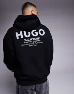 HUGO BLUE Loose Fit Nazardo Logo Hoodie In Black For Men -Hugoro Store 207343145 1 black 1
