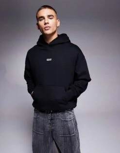 HUGO BLUE Loose Fit Nazardo Logo Hoodie In Black For Men -Hugoro Store 207343145 2