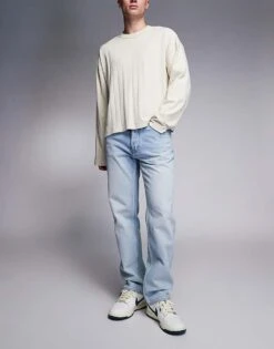 HUGO BLUE Jonah Straight Fit Jeans In Light Wash Blue For Men Turquoise/aqua -Hugoro Store 207343169 1 turquoiseaqua 1