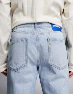 HUGO BLUE Jonah Straight Fit Jeans In Light Wash Blue For Men Turquoise/aqua -Hugoro Store 207343169 5