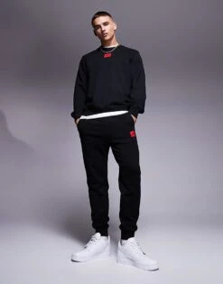 HUGO Red Diragol Logo Sweatshirt In Black For Men -Hugoro Store 207343234 3