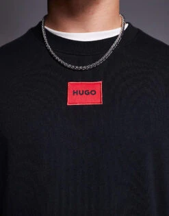 HUGO Red Diragol Logo Sweatshirt In Black For Men -Hugoro Store 207343234 4