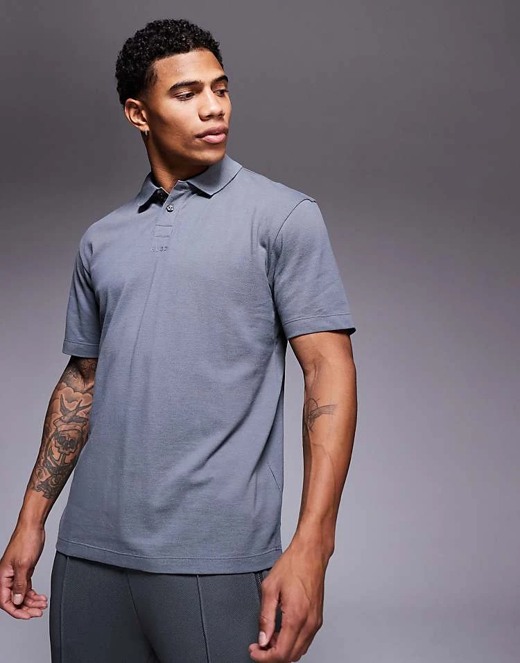 HUGO Red Dangula Polo In Grey For Men Open Grey 5 HUGO Red Dangula Polo In Grey For Men Open Grey - Image 5