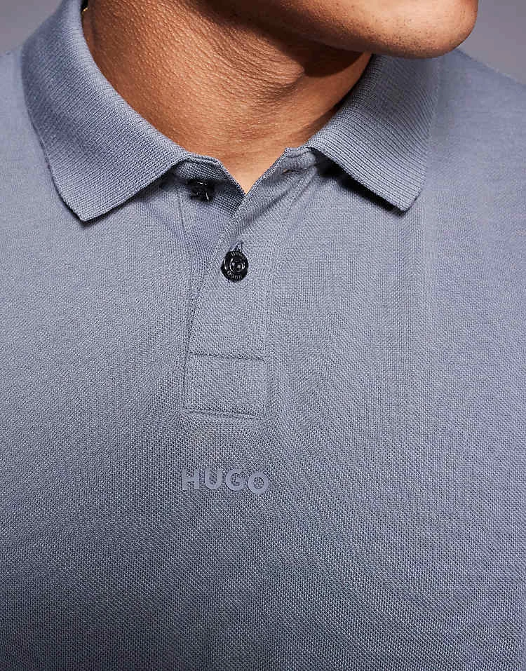 HUGO Red Dangula Polo In Grey For Men Open Grey 2 HUGO Red Dangula Polo In Grey For Men Open Grey - Image 2