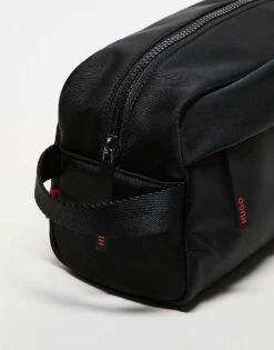 HUGO Red Ethon Wash Bag In Black For Men -Hugoro Store 207343258 4