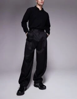 HUGO Red Fedix Tailored Trousers In Black For Men -Hugoro Store 207343318 1 black 1