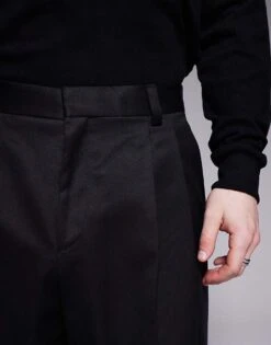 HUGO Red Fedix Tailored Trousers In Black For Men -Hugoro Store 207343318 3