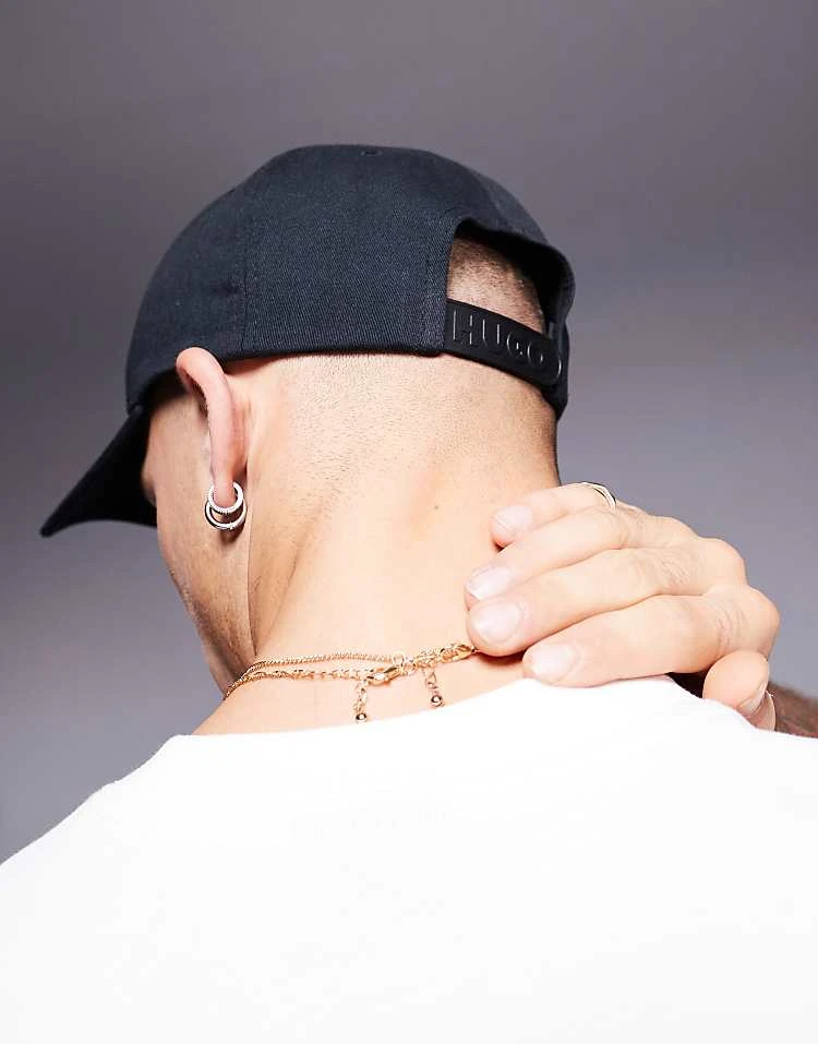 HUGO Red Jude Stacked Logo Baseball Cap In Black For Men 3 HUGO Red Jude Stacked Logo Baseball Cap In Black For Men - Image 3