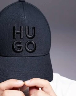 HUGO Red Jude Stacked Logo Baseball Cap In Black For Men 8 HUGO Red Jude Stacked Logo Baseball Cap In Black For Men -Hugoro Store 207343341 4