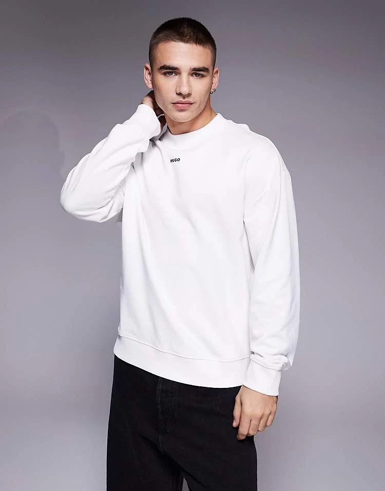 HUGO Red Dapocrew Relaxd Fit Sweatshirt In Stone For Men Natural 5 HUGO Red Dapocrew Relaxd Fit Sweatshirt In Stone For Men Natural - Image 5