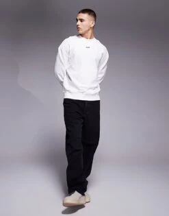 HUGO Red Dapocrew Relaxd Fit Sweatshirt In Stone For Men Natural 7 HUGO Red Dapocrew Relaxd Fit Sweatshirt In Stone For Men Natural -Hugoro Store 207343361 3