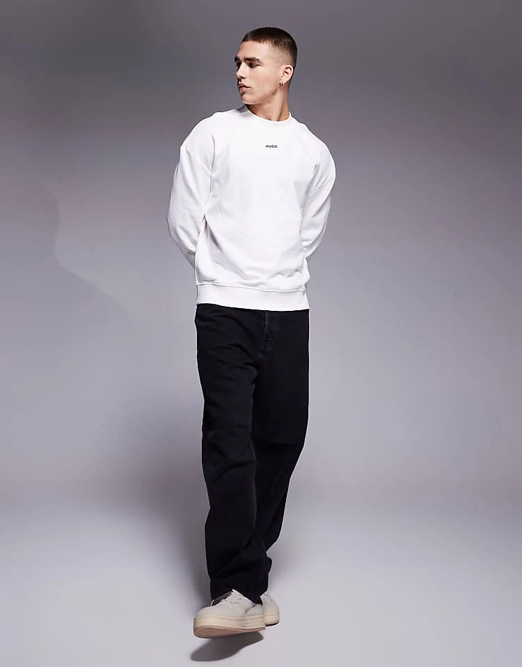 HUGO Red Dapocrew Relaxd Fit Sweatshirt In Stone For Men Natural 3 HUGO Red Dapocrew Relaxd Fit Sweatshirt In Stone For Men Natural - Image 3