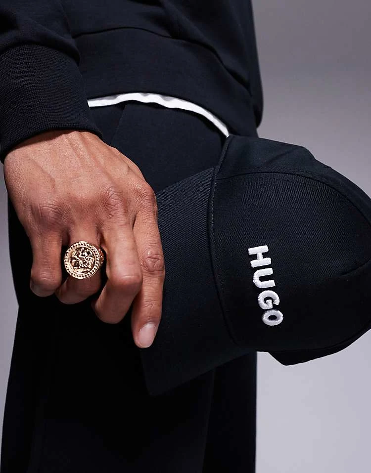 HUGO Red Jude Logo Baseball Cap In Black For Men 2 HUGO Red Jude Logo Baseball Cap In Black For Men - Image 2