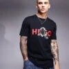 HUGO Red Deyladec Snake Graphic T-shirt In Black For Men