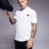 HUGO Red Dereso Badge Logo Polo In White For Men