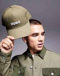 HUGO Red Logo Baseball Cap In Green For Men Open Green -Hugoro Store 207343499 1 opengreen 1