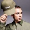 HUGO Red Logo Baseball Cap In Green For Men Open Green
