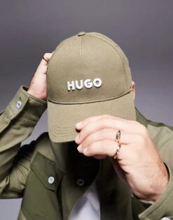 HUGO Red Logo Baseball Cap In Green For Men Open Green -Hugoro Store 207343499 4