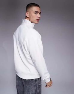 HUGO Red Durty Half Zip Sweatshirt In Stone For Men Natural -Hugoro Store 207343506 2