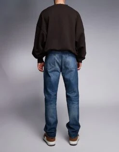 HUGO Red 640 Straight Fit Jeans In Washed Dark Blue For Men Bright Blue -Hugoro Store 207343606 3