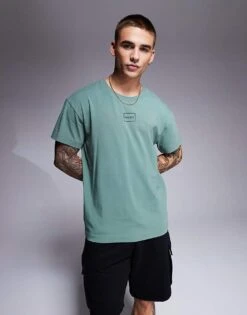 Hugo Red HUGO Bodywear Laze Chest Logo T-shirt In Dark Green For Men Open Green -Hugoro Store 207350033 1 opengreen 1
