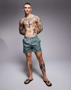 Hugo Red HUGO Haiti Swim Short In Green For Men Open Green 8 Hugo Red HUGO Haiti Swim Short In Green For Men Open Green -Hugoro Store 207350035 4