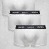 Hugo Red HUGO Bodywear 3-pack Trunks In White With Contrasting Logo Waistband For Men