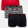 Hugo Red HUGO Bodywear 3-pack Trunks In Black And Red With Design Print For Men Open Miscellaneous
