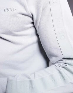 Hugo Red HUGO Bodywear Co-ord Tonal Logo Sweatshirt In Grey For Men Light/pastel Grey -Hugoro Store 207350106 3
