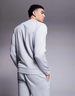 Hugo Red HUGO Bodywear Co-ord Tonal Logo Sweatshirt In Grey For Men Light/pastel Grey -Hugoro Store 207350106 4