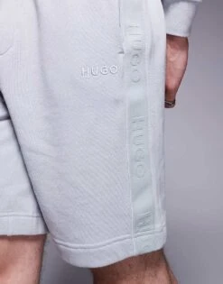 Hugo Red HUGO Bodywear Co-ord Tonal Logo Sweat Shorts In Grey For Men Light/pastel Grey -Hugoro Store 207350134 3