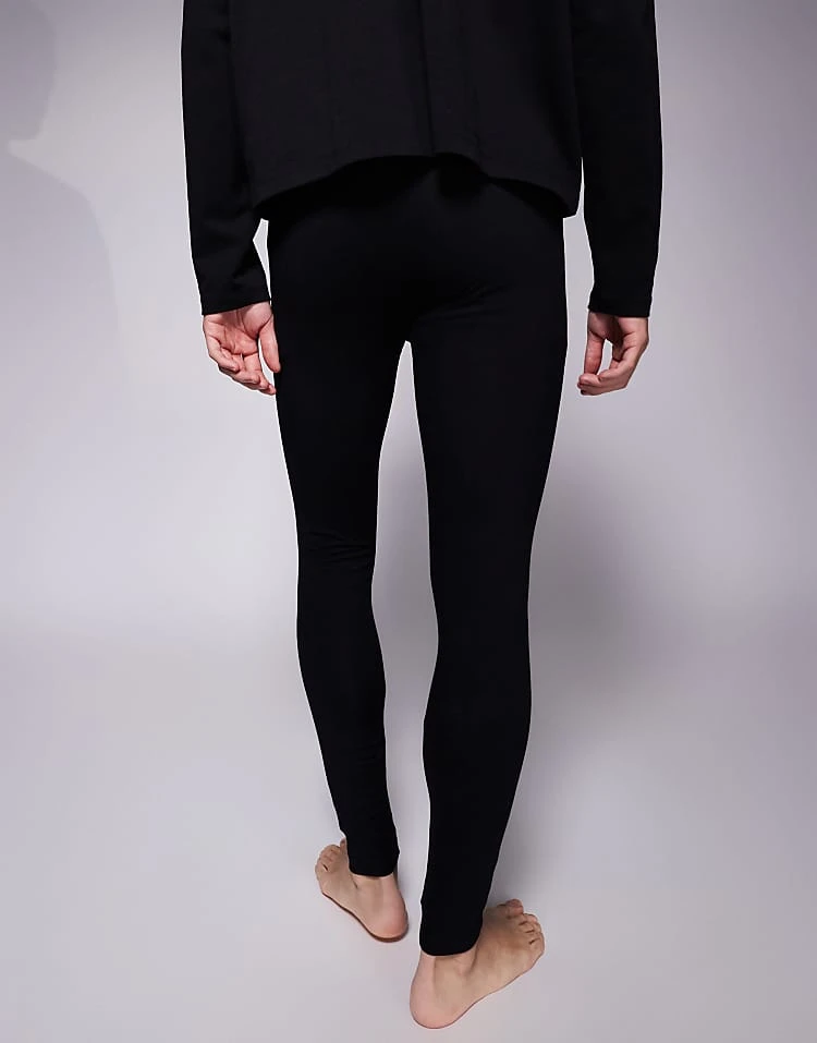 Hugo Red HUGO Bodywear Long Johns In Black With Contrast Waistband For Men 2 Hugo Red HUGO Bodywear Long Johns In Black With Contrast Waistband For Men - Image 2