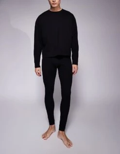 Hugo Red HUGO Bodywear Long Johns In Black With Contrast Waistband For Men 9 Hugo Red HUGO Bodywear Long Johns In Black With Contrast Waistband For Men -Hugoro Store 207350143 4