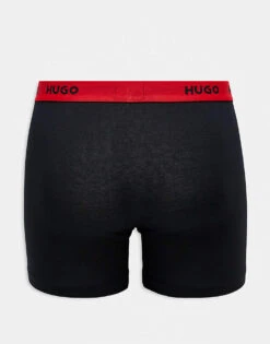 Hugo Red HUGO Bodywear 3-pack Boxer Brief In Black And Red With Design Print For Men Open Miscellaneous