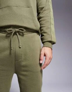 Hugo Red HUGO Bodywear Co-ord Tonal Logo Joggers In Dark Green For Men Open Green -Hugoro Store 207350198 4