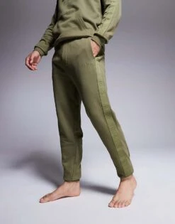 Hugo Red HUGO Bodywear Co-ord Tonal Logo Joggers In Dark Green For Men Open Green -Hugoro Store 207350198 5