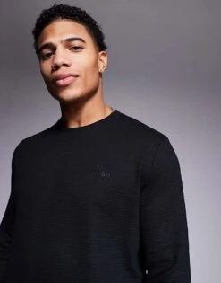 Hugo Red HUGO Bodywear Austin Co-ord Long Sleeve Top In Black For Men -Hugoro Store 207350246 1 black 1