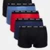 Hugo Red HUGO Bodywear 5-pack Trunks In Black, Blue And Red For Men Open Miscellaneous