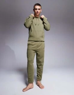 Hugo Red HUGO Bodywear Co-ord Tonal Logo Hoodie In Dark Green For Men Open Green 8 Hugo Red HUGO Bodywear Co-ord Tonal Logo Hoodie In Dark Green For Men Open Green -Hugoro Store 207350268 4